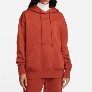Nike Burnt Orange Fuzzy Fleece Super Soft Kangaroo Pocket Hoodie Plus Size 3X 2X